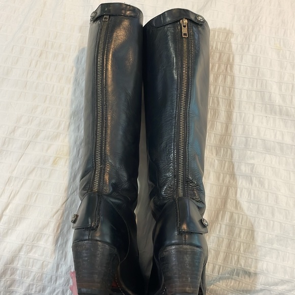 Frye Jackie Tall Black Leather Zip Riding Boot - Picture 2 of 6